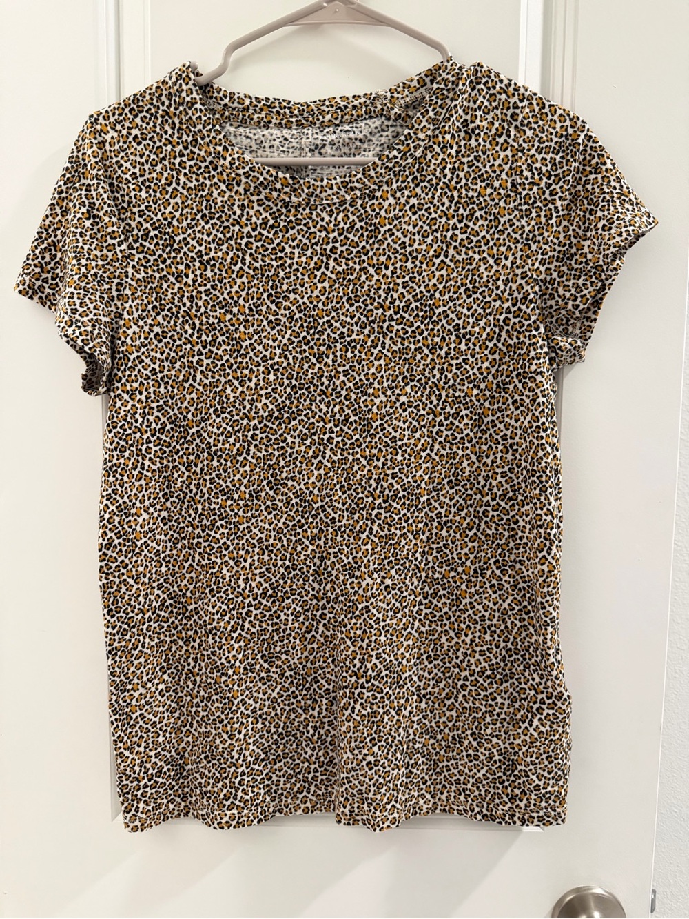Banana Republic Leopard Print Short Sleeve Tee - Brown/Black/White